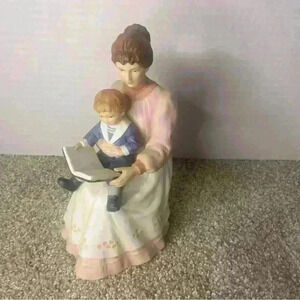 Home Interiors, Homco, porcelain, Vintage Lady Reading to Boy, #8858
